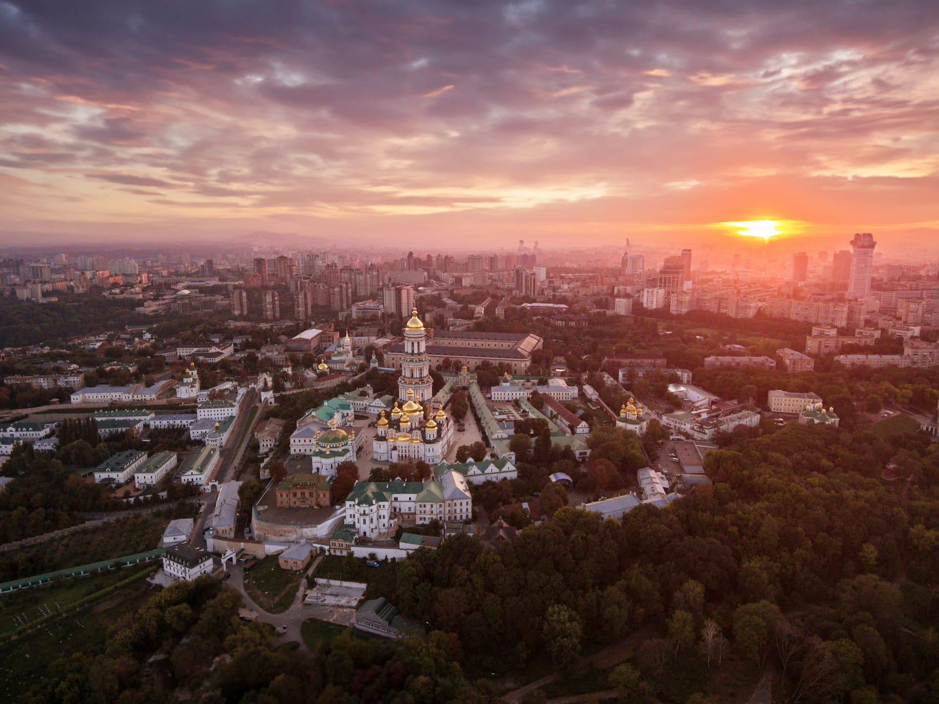 Ukraine built-asset residential market aerial view
